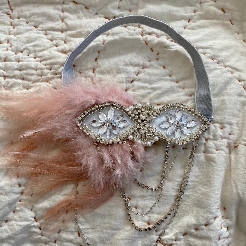 Pink Feather 20s Headpiece